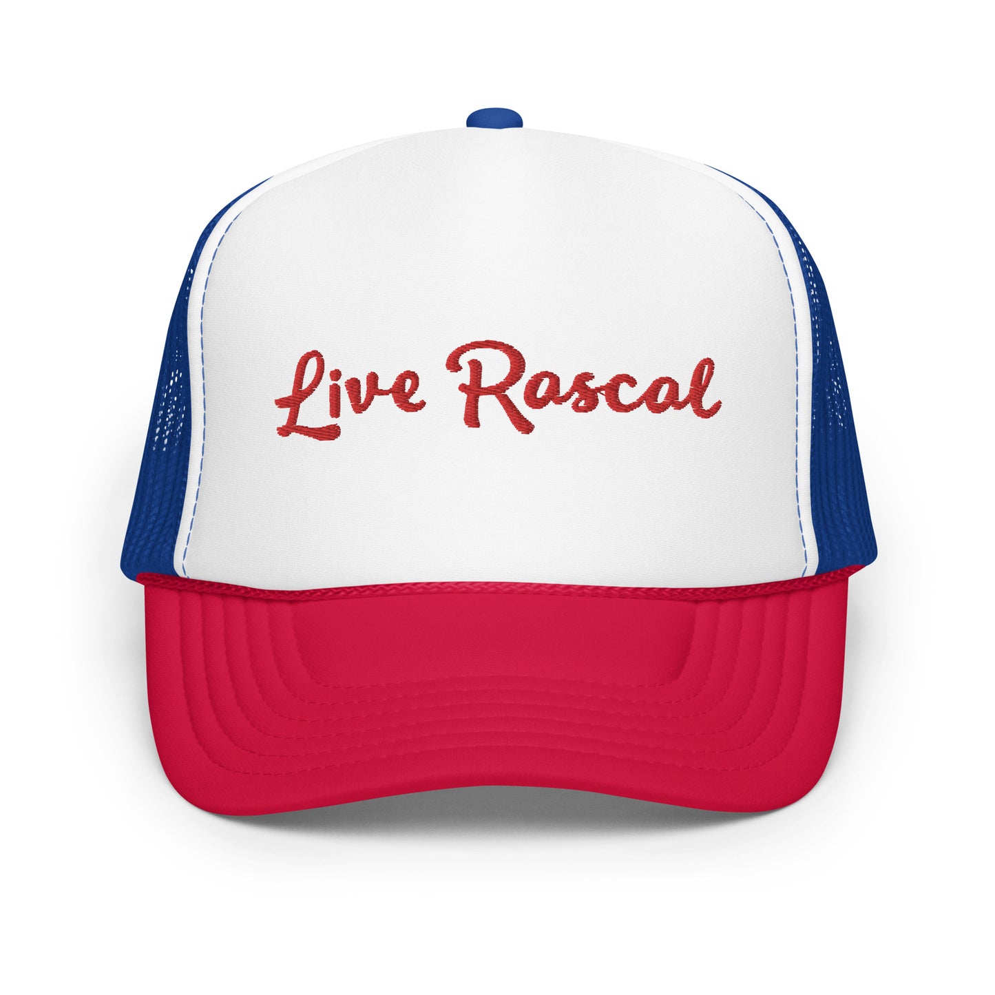 Live Rascal - Red & Blue foam trucker hat
