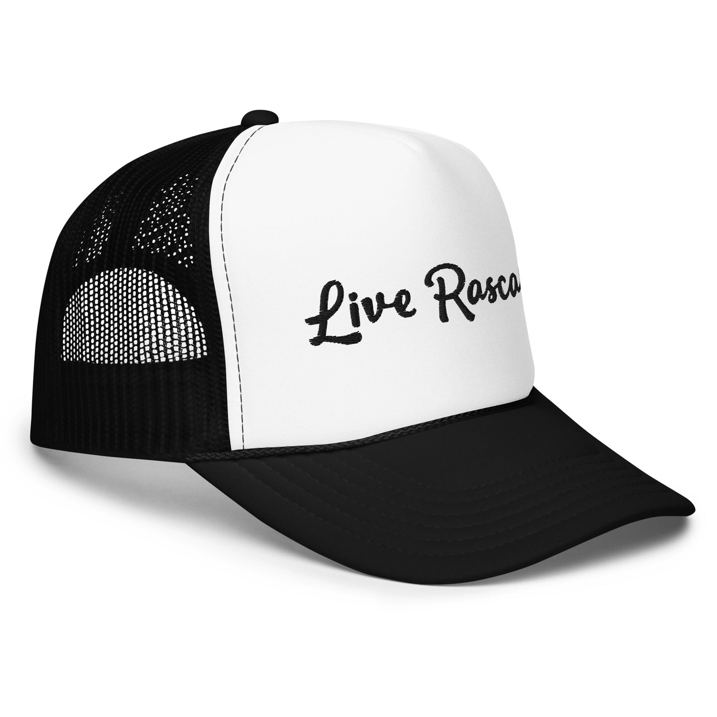 Live Rascal - Black & White foam trucker hat