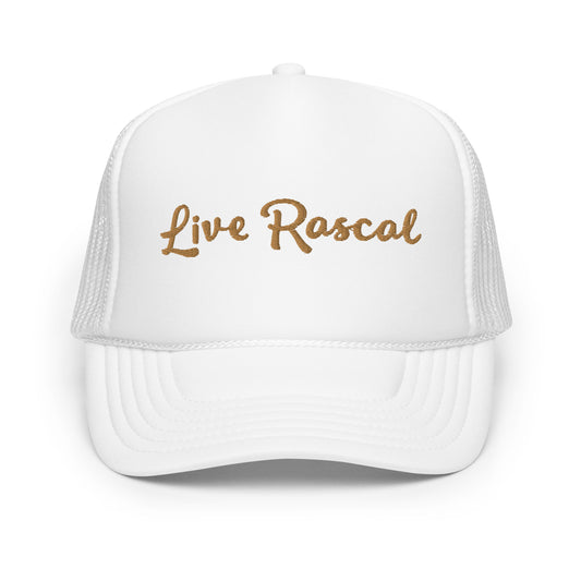 Live Rascal - White Toast foam trucker hat