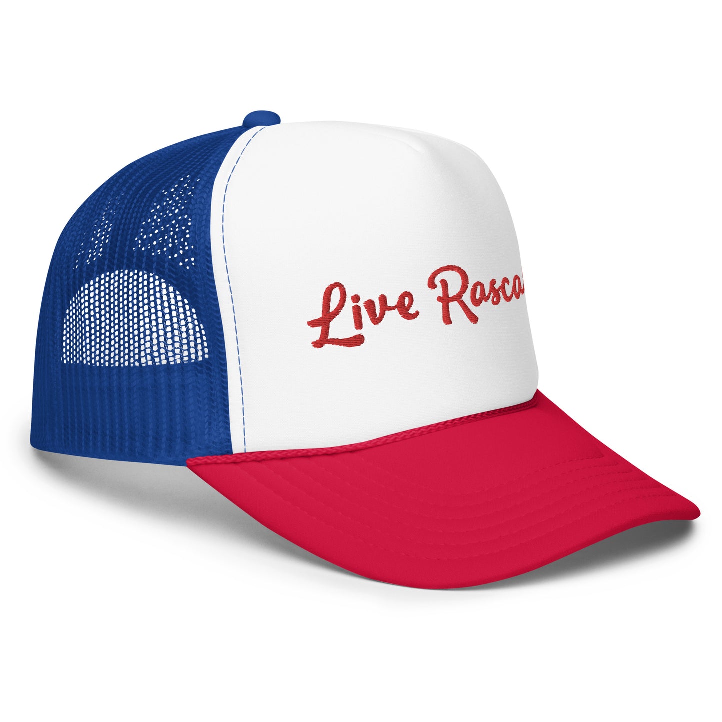 Live Rascal - Red & Blue foam trucker hat