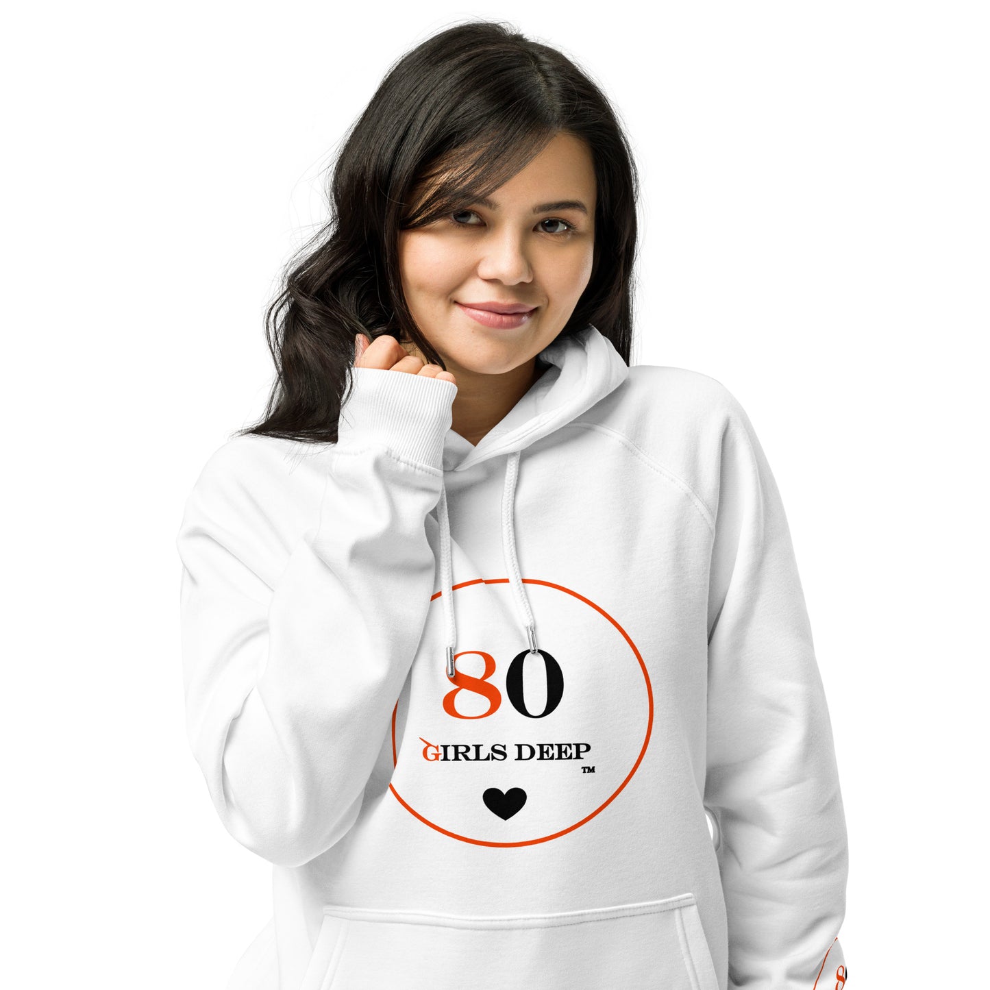 LR - 80 Girls Deep "Tiger Fusion" Women's eco raglan hoodie