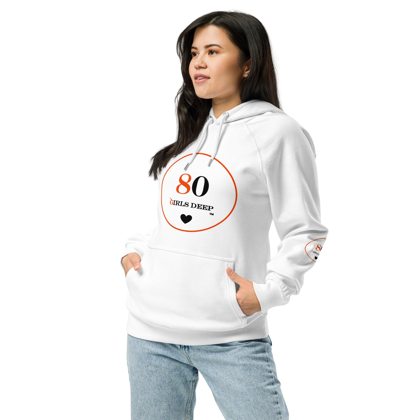 LR - 80 Girls Deep "Tiger Fusion" Women's eco raglan hoodie