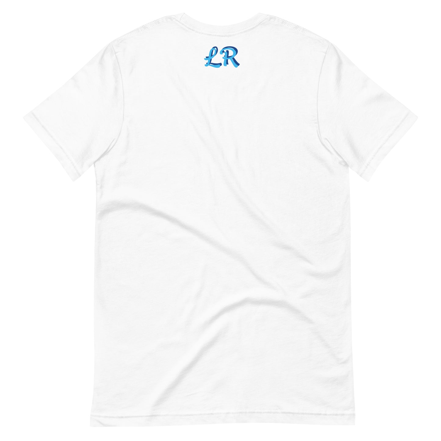 LR - White "Aqua Navy" Unisex t-shirt