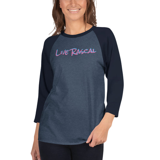 Live Rascal - Midnight Navy Women's 3/4 sleeve raglan shirt