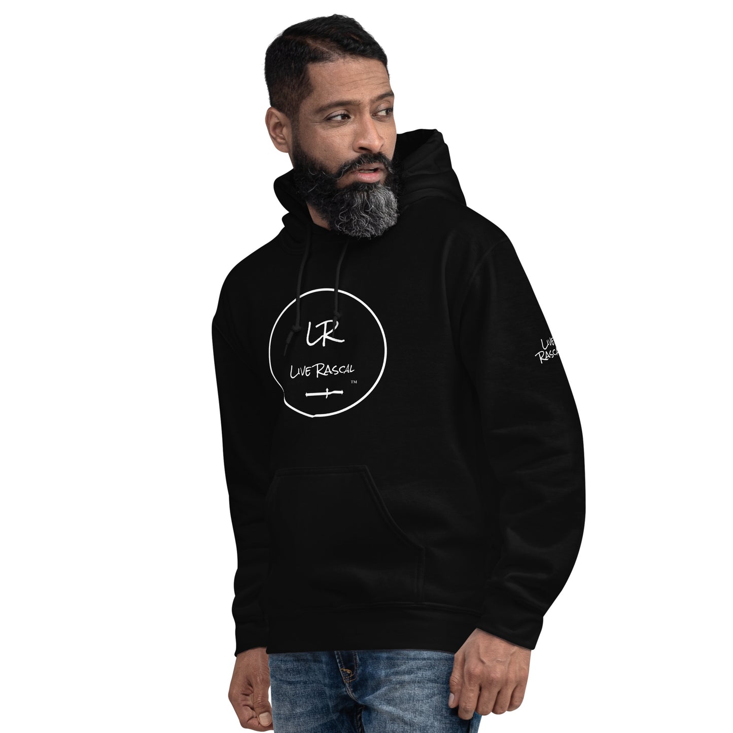 Live Rascal - Black/White Logo Hoodie