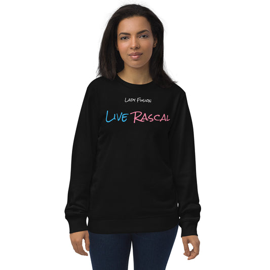 Live Rascal - "Lady Fusion" Black organic sweatshirt