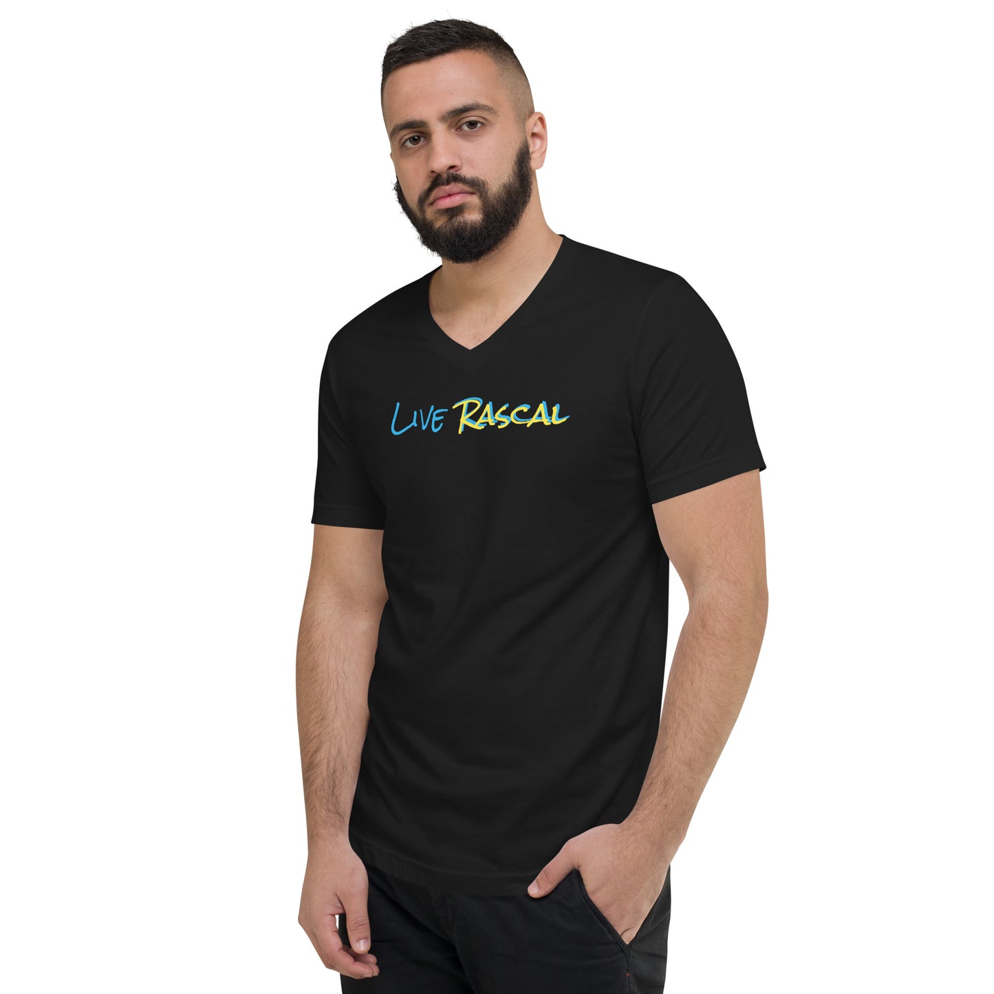 Live Rascal - "Neon Fusion" V-Neck T-Shirt